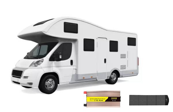 RV with ups inverter and solar panel