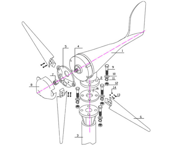 DE 600W 12V 24V 48V Windkraftanlage Wind Turbine Windgenerator