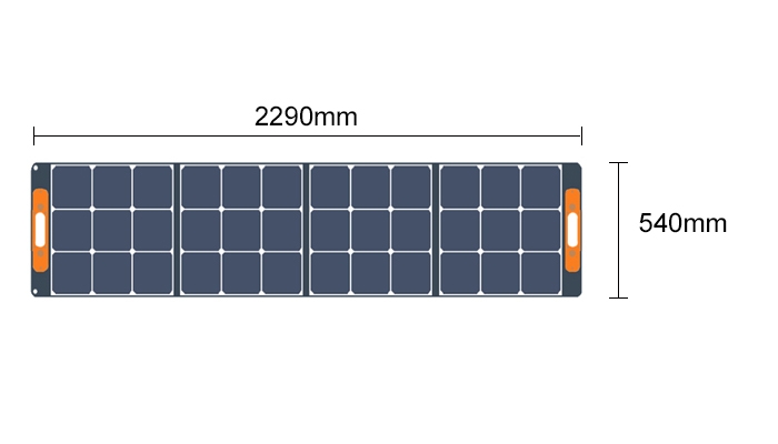 200w portable solar  folding panel size