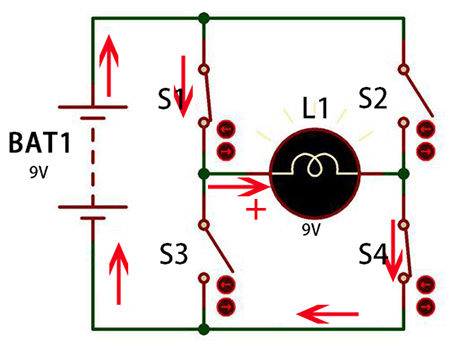 AC current direction 1 of square wave inverter