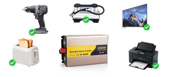 Devices compatible with 2000w pure sine wave inverter