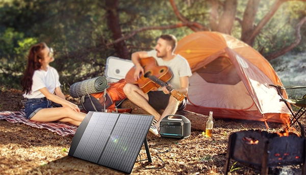 Portable solar panel for camping
