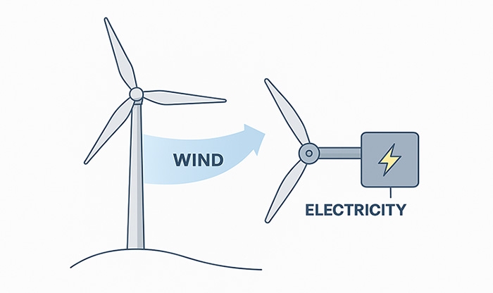 Principle of wind energy generation