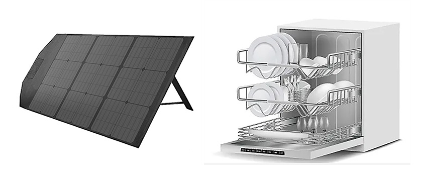Solar panel and dishwasher