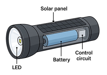 Structure of a solar flashlight