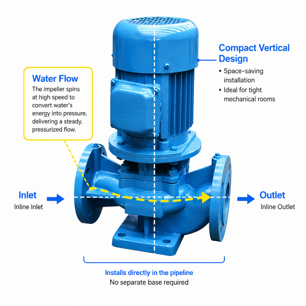 Vertical centrifugal pump info graphic
