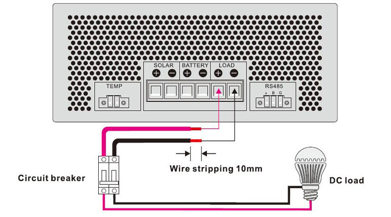 Connecting DC load to MPPT charge controller