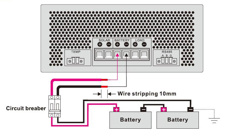 Connecting batteries to MPPT charge controller