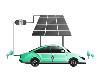 Electric car and solar panel