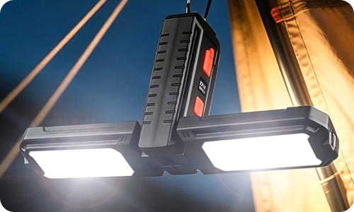 Foldable solar work light flashlight for camping