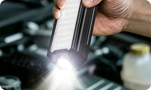 Foldable solar work light flashlight for night lighting