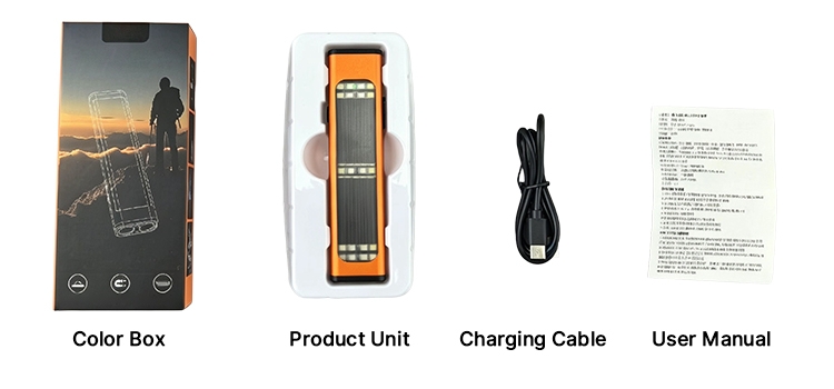 Multi-functional solar powered flashlight package list