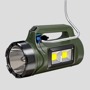 Rechargeable solar-powered spotlight flashlight Type-C charging