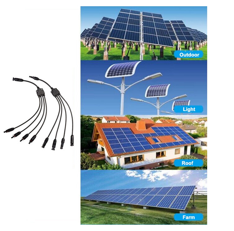 Solar connector y branch 4 to 1 applications