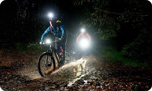 Solar headlamp for night biking