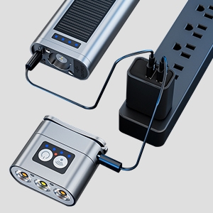 Solar headlamp Type-C fast charging