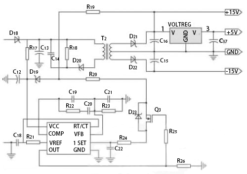 The basic circuit of the auxiliary power supply