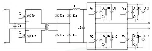 The main circuit diagram of solar on grid inverter