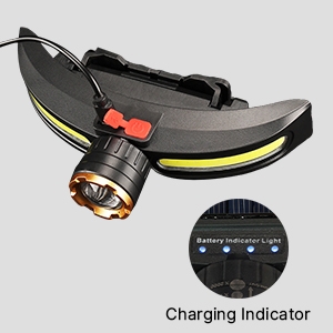 Zoomable solar headlamp Type-C charging port